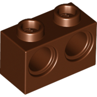 Lego kostka se 2 otvory (kostička se dvěma dírami) 1x2, červeno hnědá (6151461)